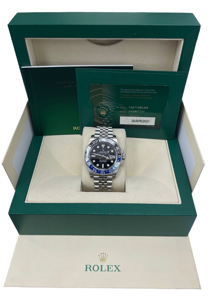Rolex GMT Master II BAT GIRL Jubillee Stainless Steel Complete Set