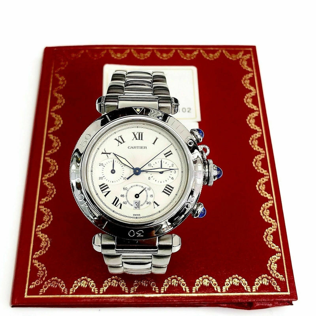 Cartier Pasha 38 MM Quartz Chronograph Stainless Steel Watch