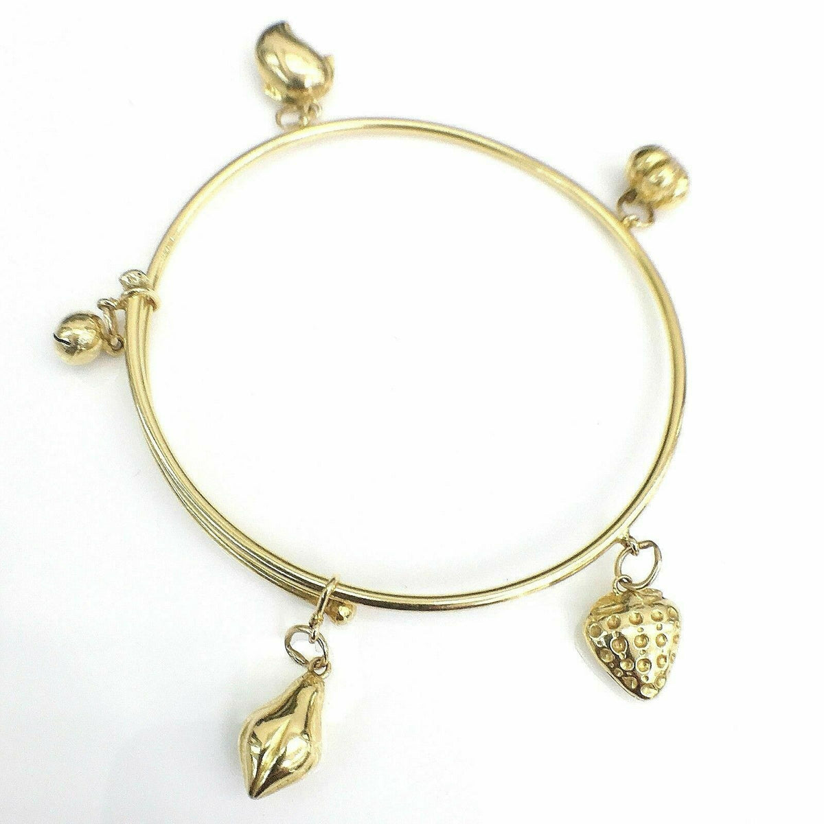 Solid 18K Yellow Gold Rattle Bangle 7.1 Grams Petite –