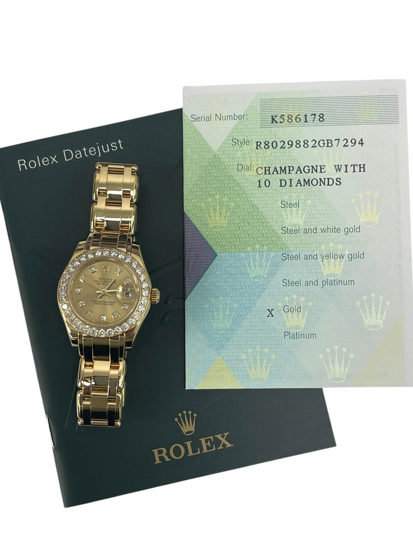 Rolex Pearlmaster Chronometer Complete Set 2005 Ref 80298