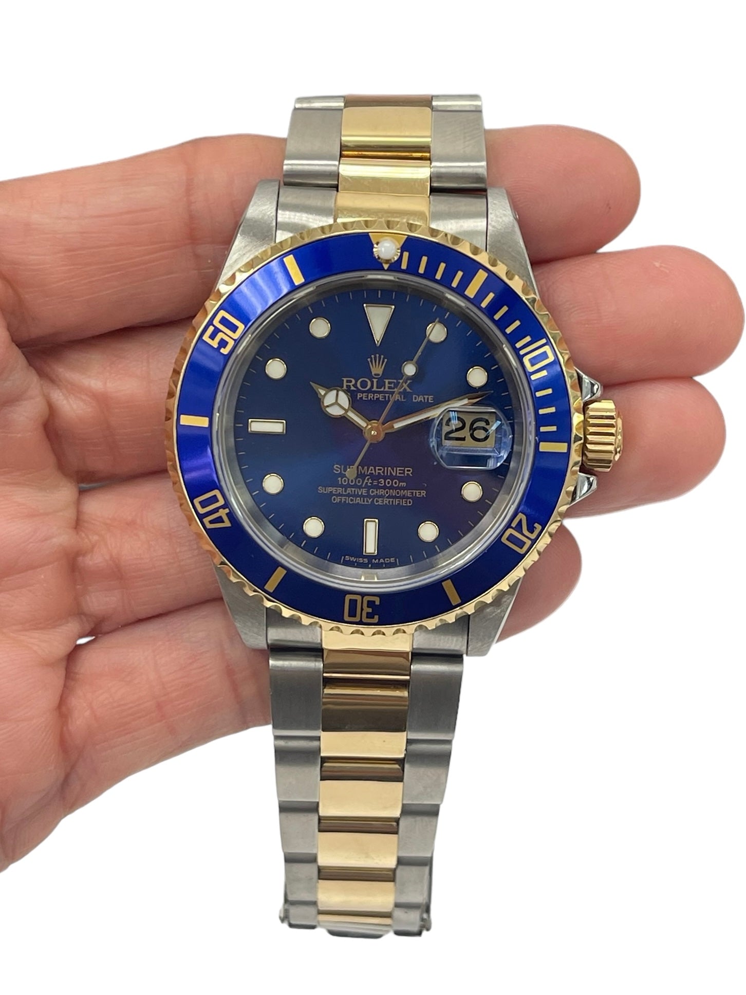 Rolex Submariner 40MM Two Tone 18K Gold Steel Date 16613