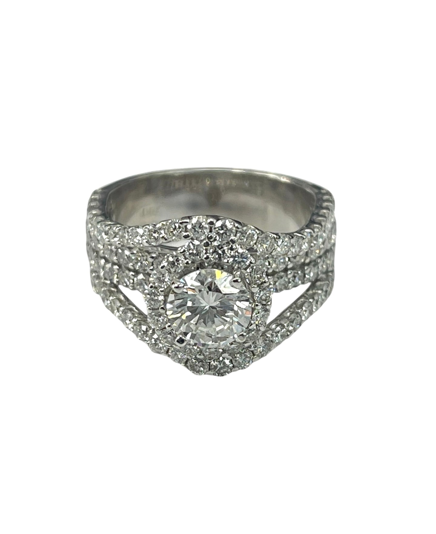 Round Brilliant Cocktail Diamond Ring GIA Certified 18kt