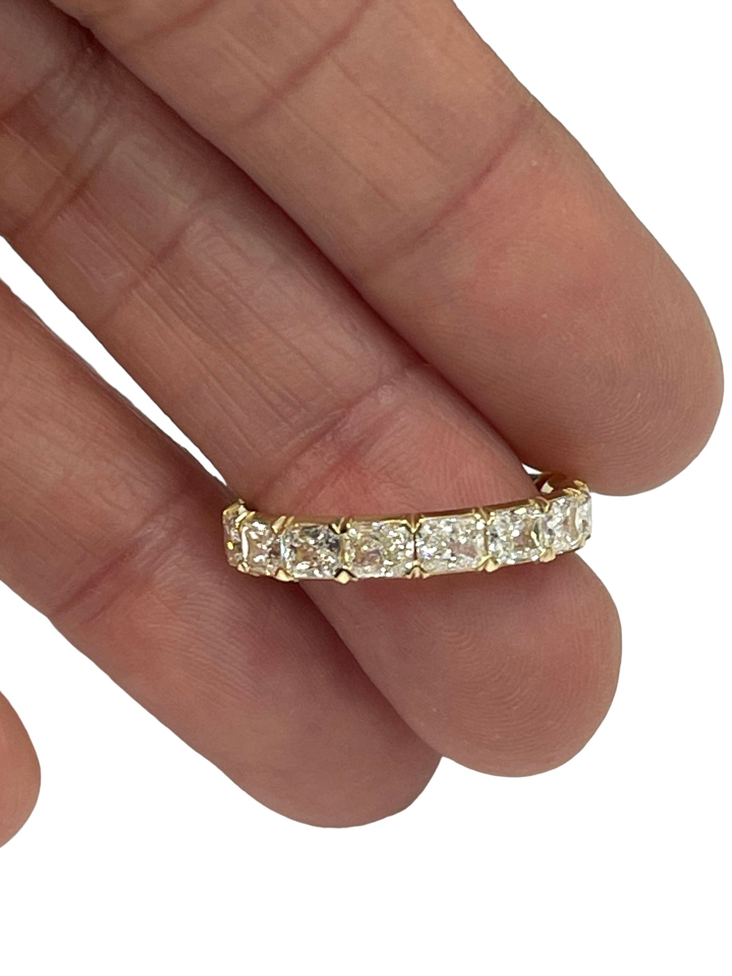 Radiant Cut Eternity Diamond Ring Yellow Gold 18kt