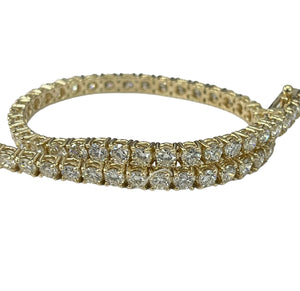 Tennis Bracelet Round Brilliant Diamonds Yellow Gold 14kt