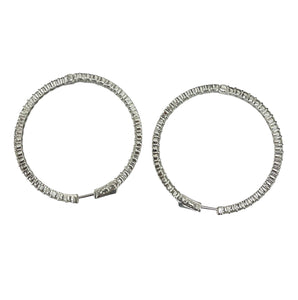 Natural Round Brilliants Large In and Out Hoop Diamond Earrings