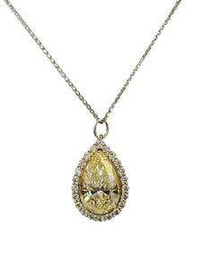 Pear Brilliant GIA Certified Diamond Ring Detachable Pendant 18kt