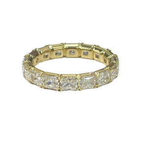 Radiant Cut Eternity Diamond Ring Yellow Gold 18kt