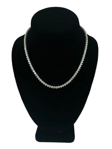 Three Prong Diamond Tennis Necklace Chain White Gold