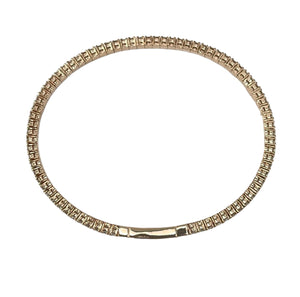Round Brilliant Flexi Eternity Diamond Bangle Bracelet Rose Gold 14kt