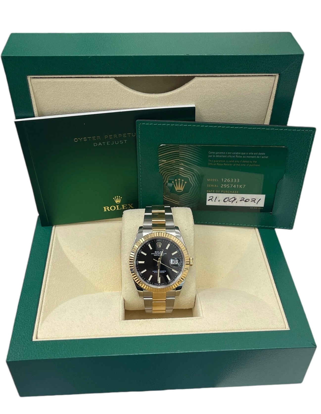 Rolex Datejust 41MM Two Tone Oyster Black Dial 126333