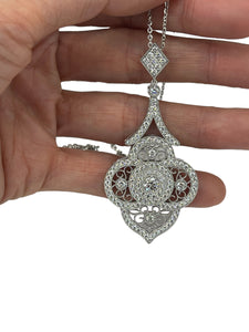Dream Catcher Diamond Pendant Necklace White Gold 18kt