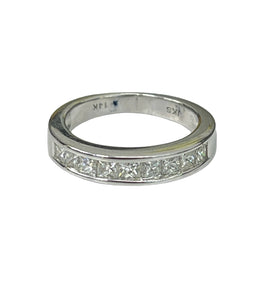 Princess Cut Illusion Diamond Engagement Ring Set White Gold 14kt
