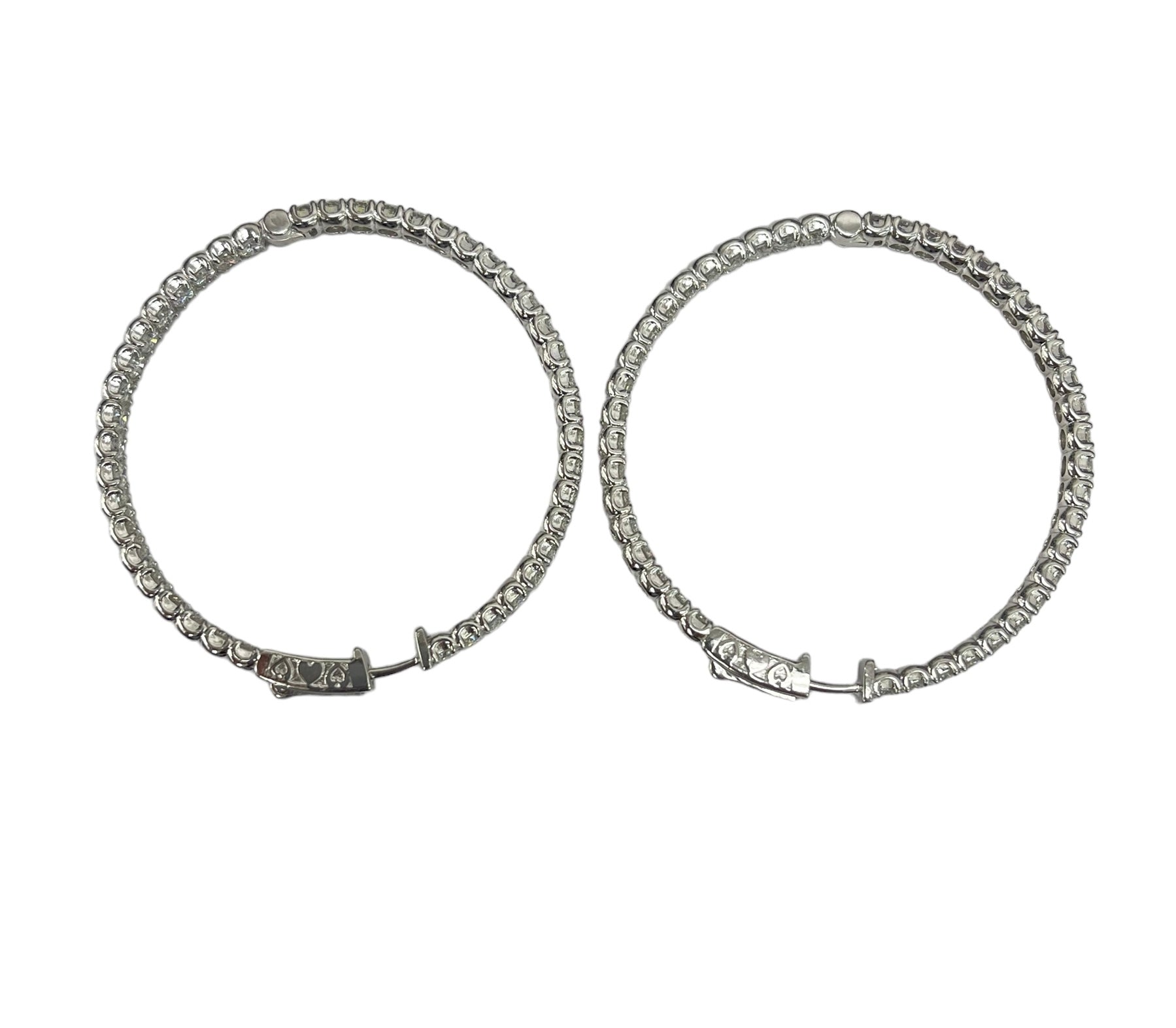 Natural Round Brilliants Large In and Out Hoop Diamond Earrings