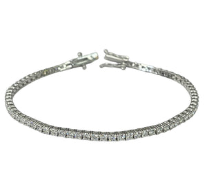 Round Brilliants Diamond Tennis Bracelet 2.85 Carats White Gold