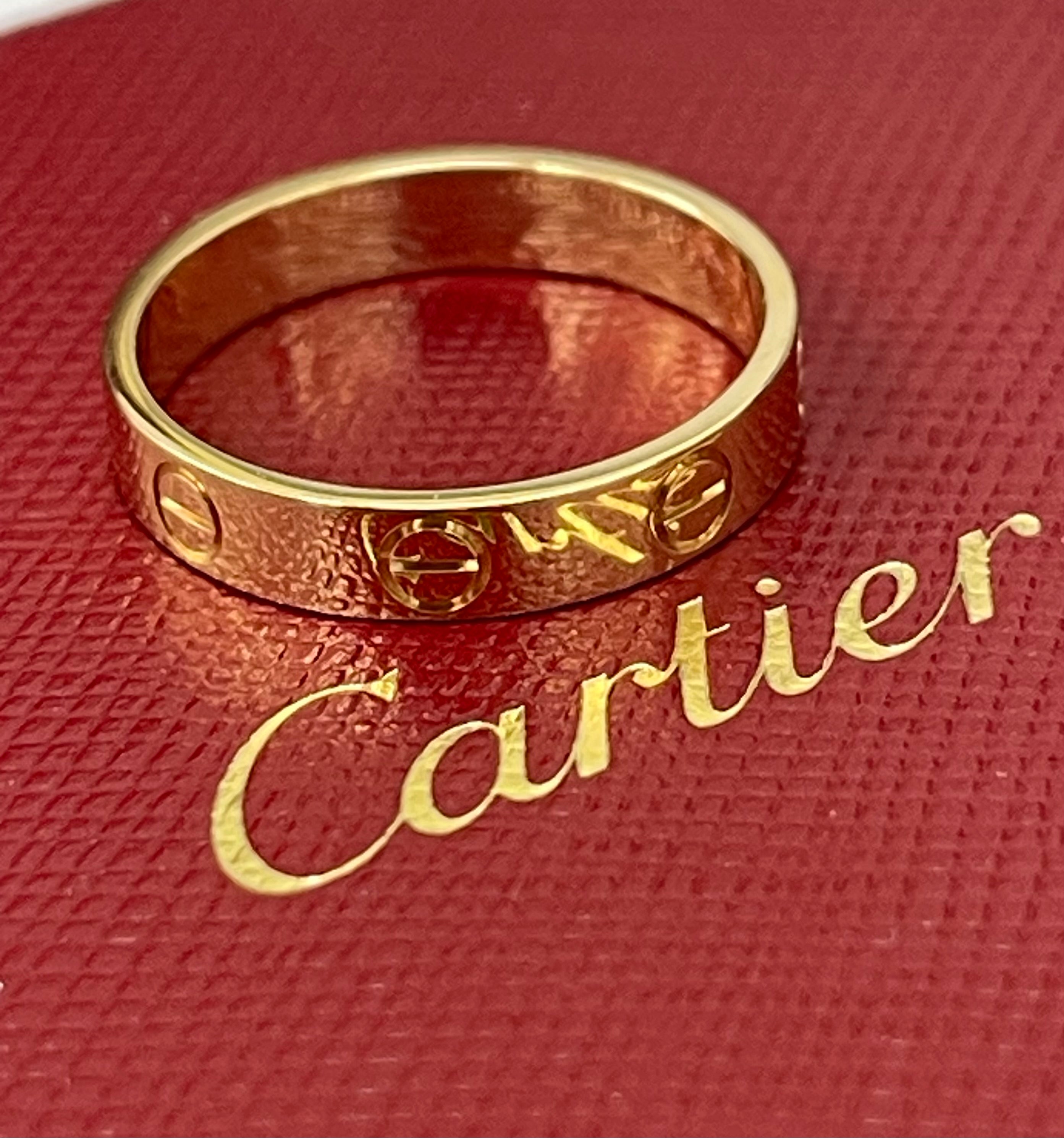 Cartier Love Ring Yellow Gold Size 6.5 Complete Set