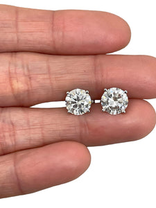 Round Brilliant Studs Diamond Earrings CERTIFIED White Gold