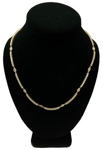 Custom Made Tennis Necklace Chain with Oval Brilliant Diamond Accents 18kt