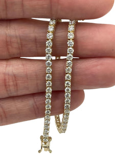 Round Brilliant Diamond Tennis Bracelet Yellow Gold 14kt