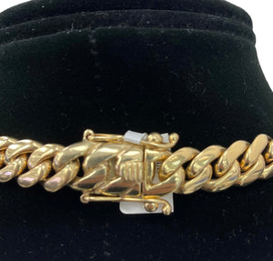 Men's Solid 14 Karat Rose Gold Cuban Link Necklace Chain 236.9 Grams 11 mm