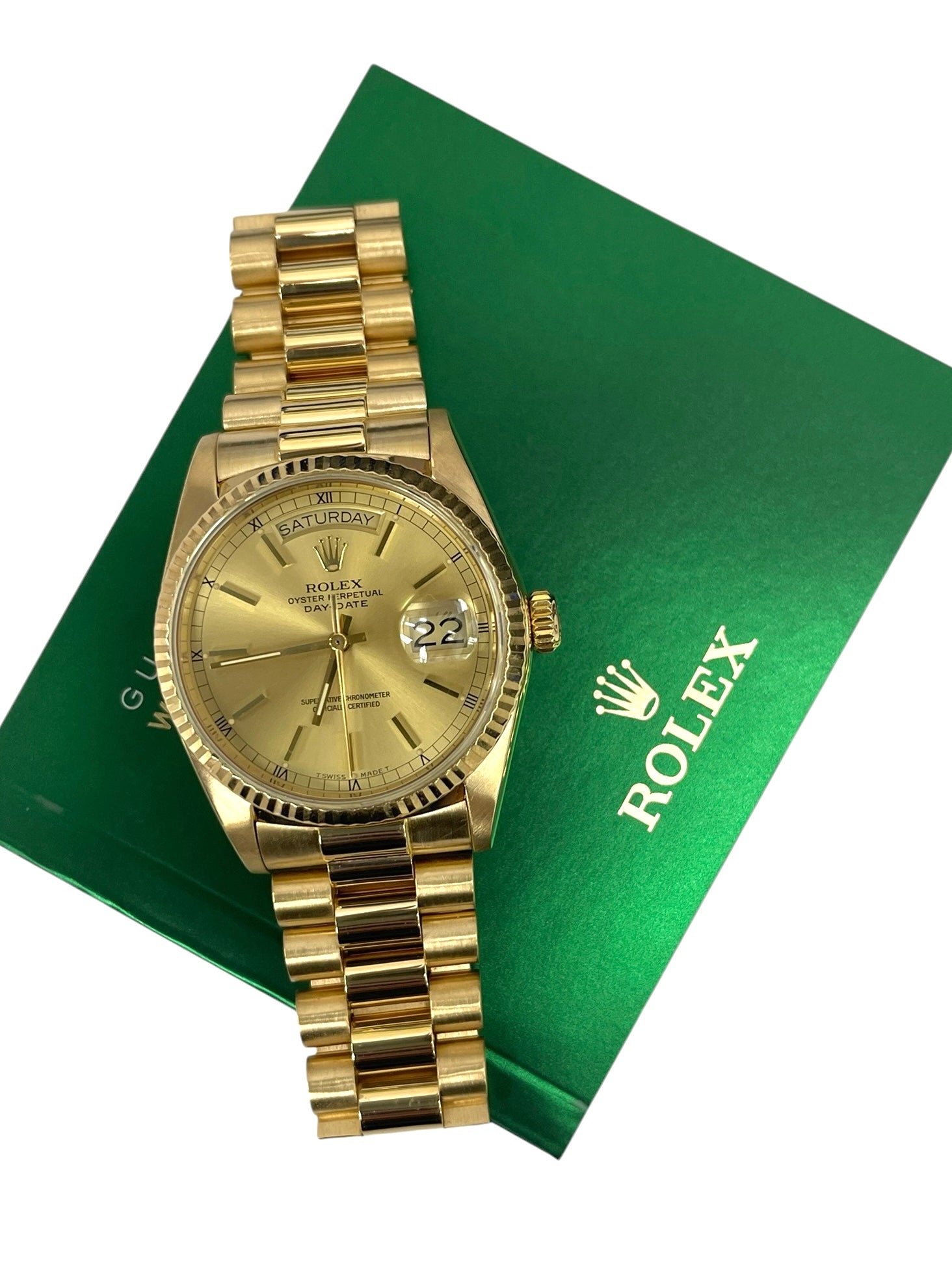 Rolex President Day Date 36mm Yellow Gold Tight Band