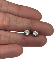 Old Miner Natural Diamond Earrings White Gold 14kt