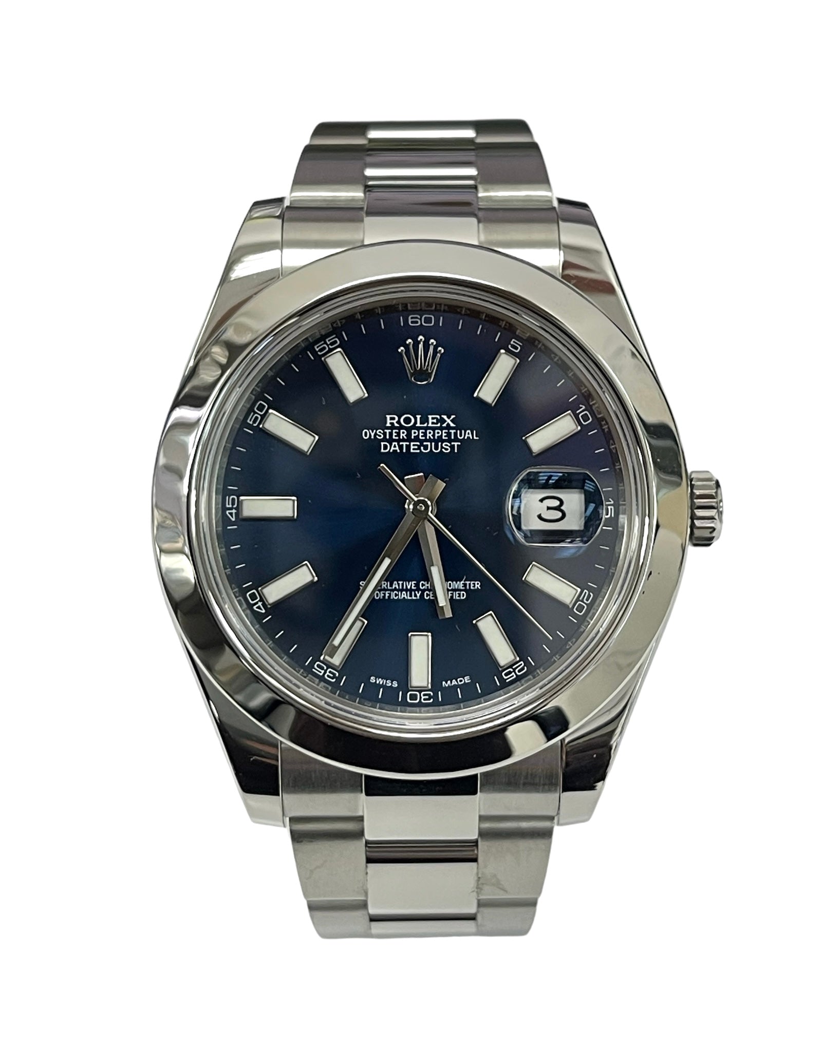 Rolex 41MM Datejust II Blue Stick Dial Stainless Steel Ref 116300
