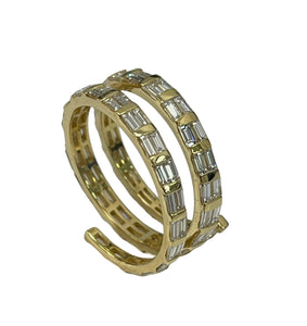 Coil Eternity Baguette Diamond Ring Yellow Gold 18kt