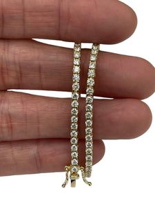 Round Brilliant Diamond Tennis Bracelet Yellow Gold 14kt