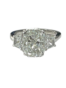 Radiant Cut Engagement Ring GIA Certified Platinum