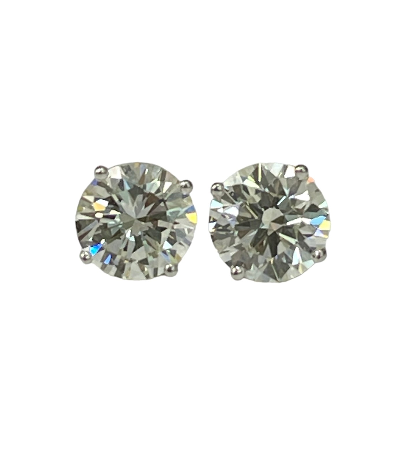 Round Brilliants Stud Diamond Earrings GIA Certified 4.33 Carats