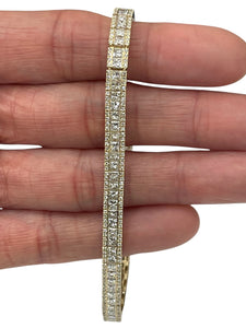 Princess Cut Nouveau Tennis Diamond Bracelet Yellow Gold 14kt