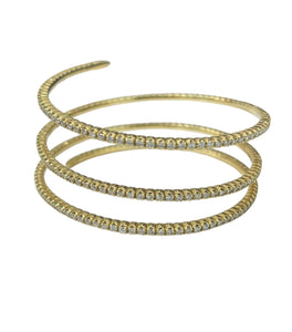 Expandable Triple Coil Diamond Bangle Yellow Coil 14kt