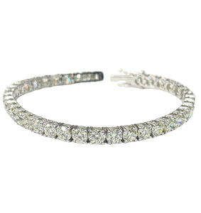 Tennis Diamond Bracelet Round Brilliants 15.24 Carats White Gold