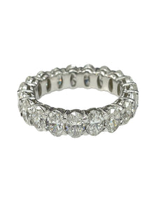 Oval Brilliant Eternity Diamond Ring White Gold 14kt