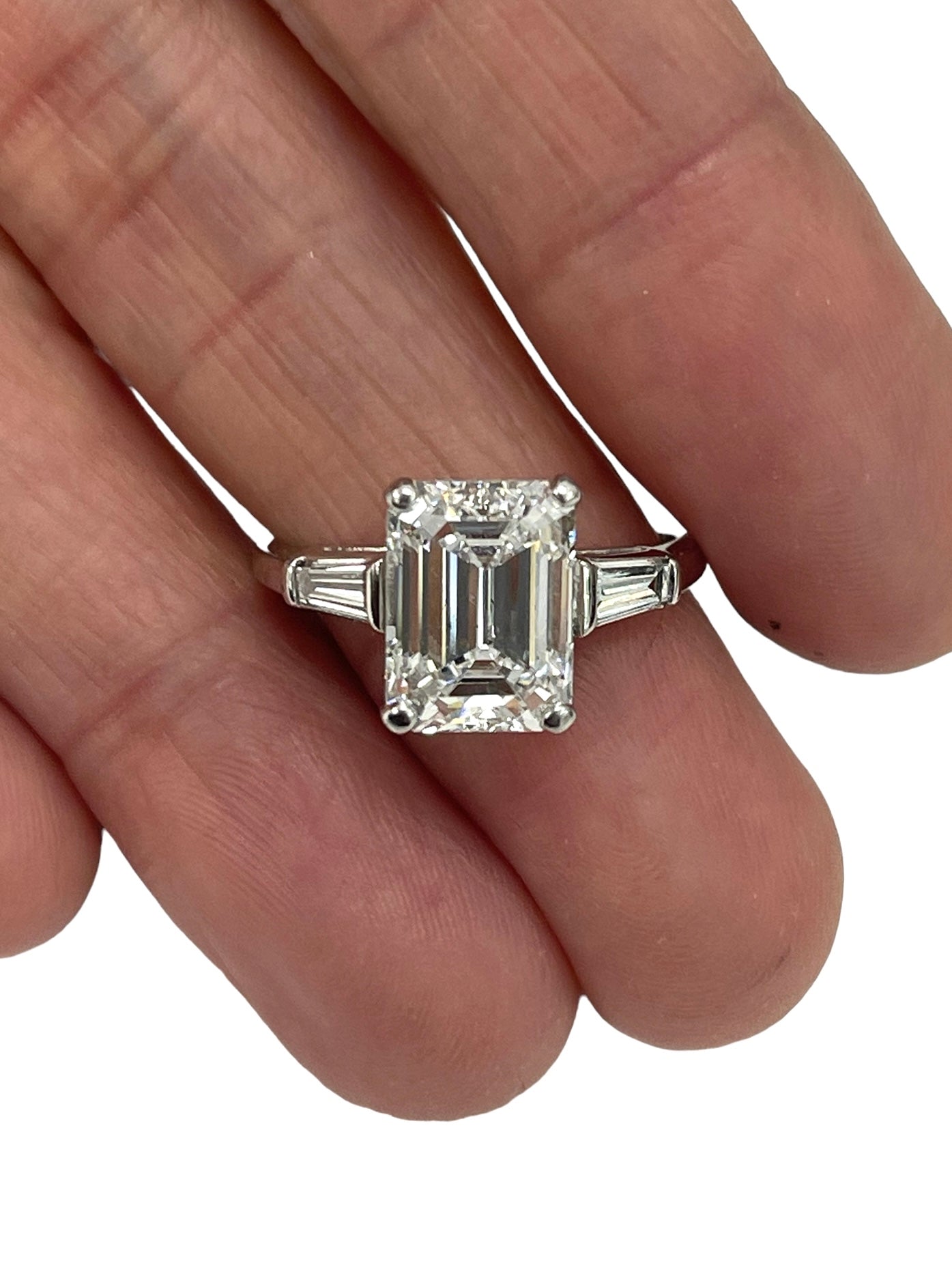 Emerald Cut Diamond Engagement Ring GIA Certified 3.01 Carats