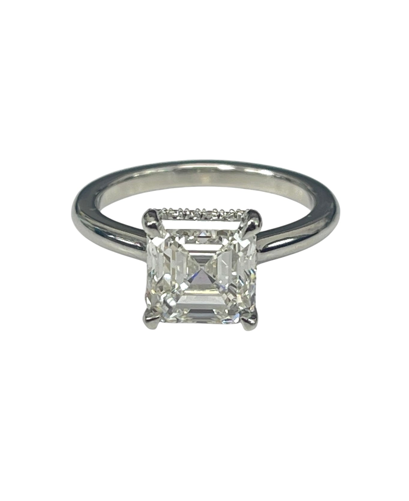 Asscher Cut Diamond Engagement Ring GIA Certified Platinum