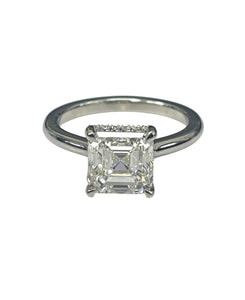 Asscher Cut Diamond Engagement Ring GIA Certified Platinum