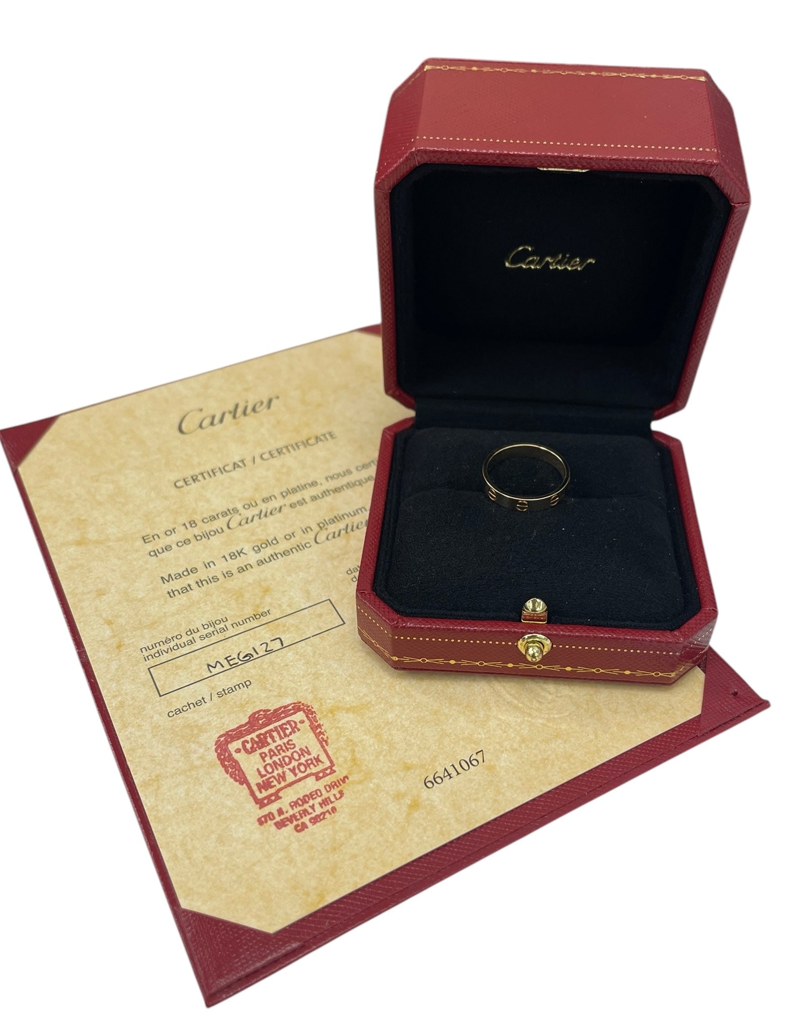 Cartier Love Ring Yellow Gold Size 6.5 Complete Set