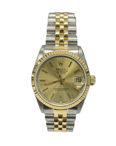 Rolex Datejust Two Tone 31mm Champagne Dial 68273