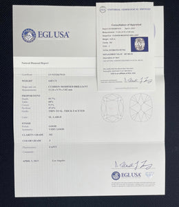 4.85 Carats J-SI2 Cushion Brilliants Diamond EGL-USA Certified FREE SETTING