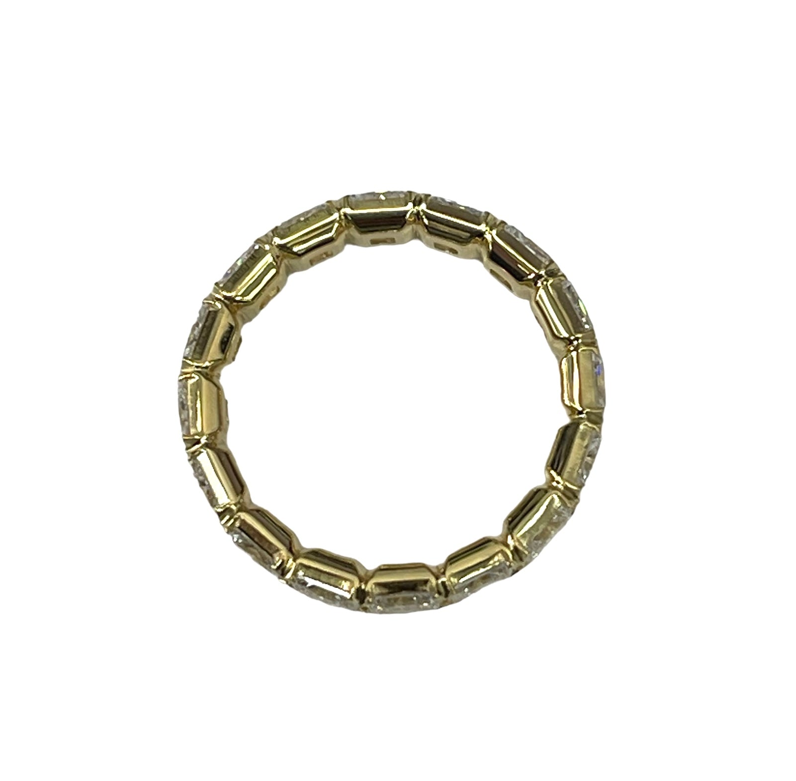 Radiant Cut Eternity Diamond Ring Yellow Gold 18kt