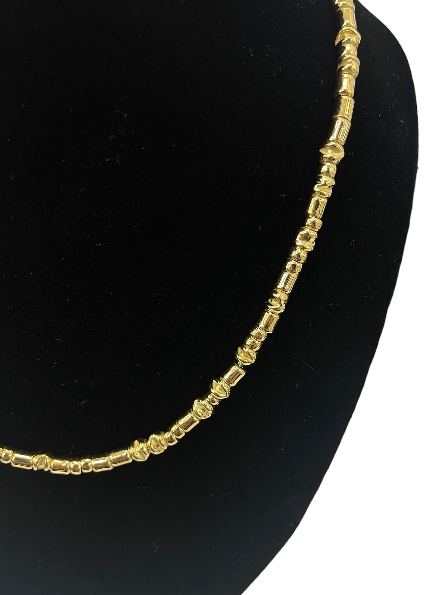 Bamboo Tube Necklace Chain 18kt ITALY