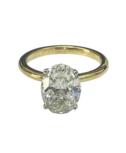 Oval Brilliant Solitaire Diamond Ring GIA Certified