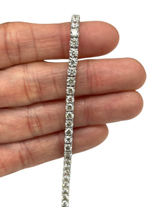 Round Brilliant Diamond Tennis Bracelet 6.43 Carats White Gold