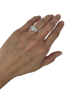 Three Stone Oval Diamond Engagement Ring GIA 18kt