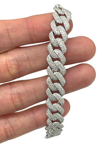 Cuban Link Diamond Bracelet 5.02 Carats White Gold 14kt