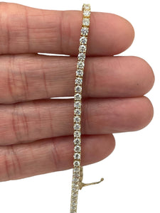 Round Brilliant Diamond Tennis Bracelet Yellow Gold 14kt