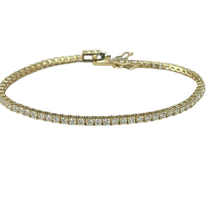 Round Brilliant Diamond Tennis Bracelet Yellow Gold 14kt