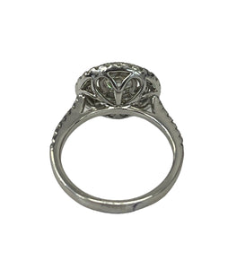 Round Brilliant Diamond Engagement Ring Double Halo White Gold