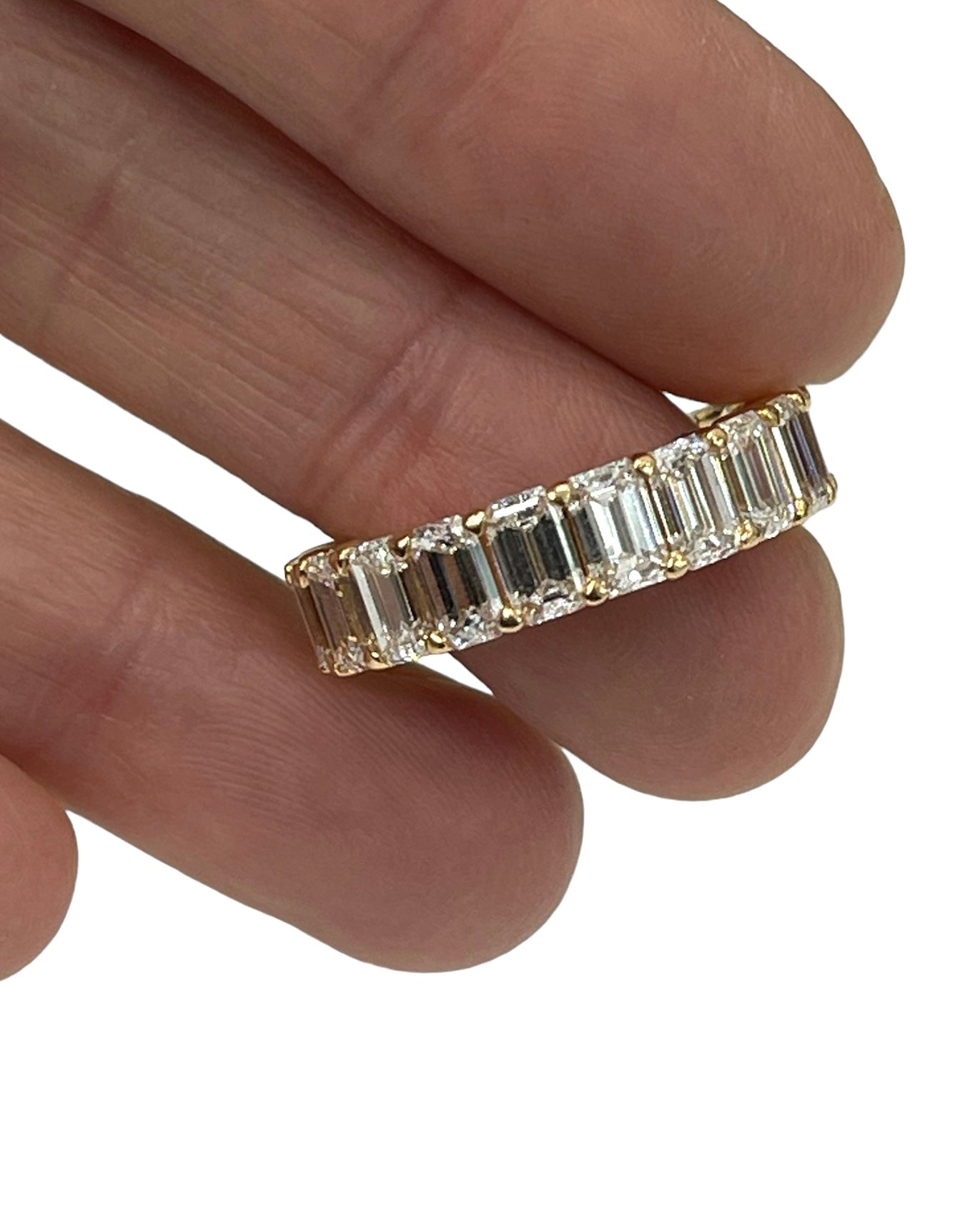 Emerald Cut Diamond Eternity Ring Rose Gold 18kt